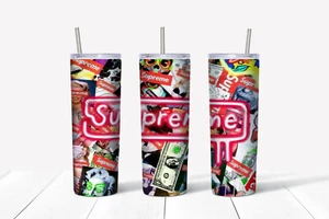 20oz skinny Stainless steel tumbler - trendy supreme style - Picture 1 of 1