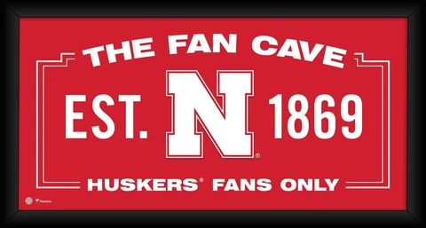 Nebraska Huskers Framed 10" x 20" Fan Cave Collage Cover