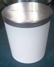 Lidded White Opaque Glass Round Storage Jar Holder.FREE P&P!