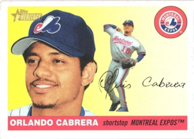 2004 Topps Heritage #102 Orlando Cabrera Montreal Expos  Baseball Card - Image 1 of 2