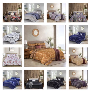 4 Piece Duvet Cover with Fitted sheet & Pillow Case Quilt Cover Bedding Set - Picture 1 of 41