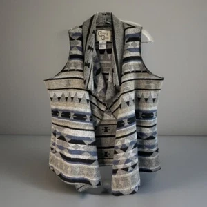 Cripple Creek Western Waterfall Blanket Vest Womens Sz L Aztec Boho Cowgirl Warm - Picture 1 of 8