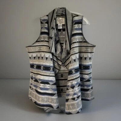 Cripple Creek Western Waterfall Blanket Vest Womens Sz L Aztec Boho Cowgirl Warm - Image 1 of 4