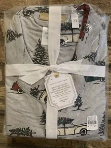 Pottery Barn Teen Driving Home For Christmas Organic Flannel Pajamas Size Medium - Picture 1 of 2