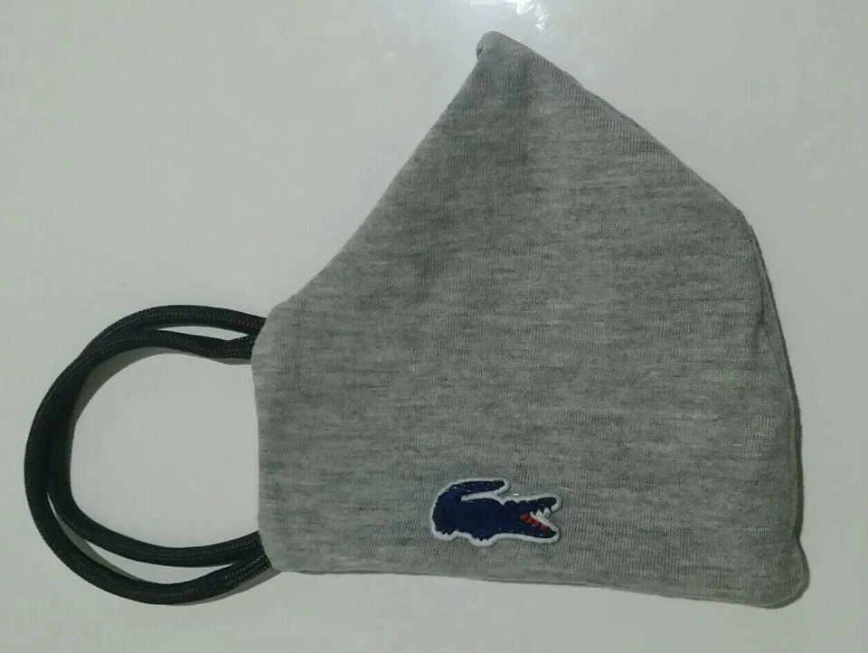 BUY 1, GET 1》Gray Big Alligator Reversible Blue Repurposed Fabric Face Mask》OS - Image 1 of 4