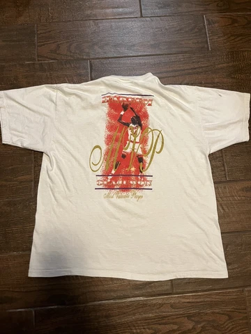 Vtg 90s Hakeem Olajuwon NBA Houston Rockets Large T-Shirt Rare The Dream MVP Cover