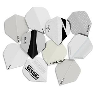 Darts Flights 30 White ( 10 Sets ) Standard Shape Assorted Mixed Brands - Bild 1 von 1