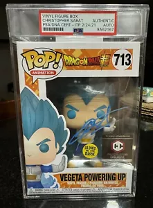 Funko Pop Vegeta Powering Up #713 Christopher Sabat Firmado Autografiado Certificado de Autenticidad - Imagen 1 de 7