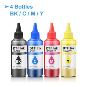 4*100ML DTF Ink For Epson DX5 DX7 5113 4720 I3200 1390 P400 F2000 F2100 - Picture 1 of 7
