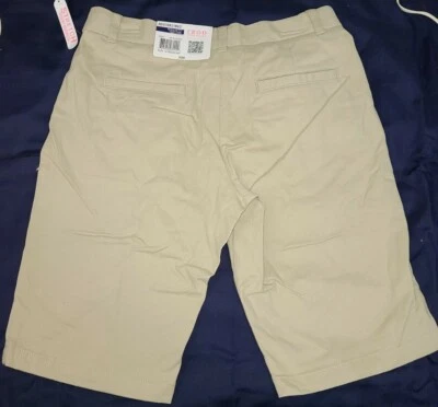 Bermudas ajustadas ajustadas elásticas ajustadas ajustadas de cintura para ajustar uniforme escolar aprobado por Izod 14 caqui Foto 1 de 3