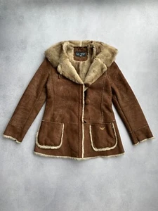 VTG Armani Jeans Sheepskin Fur Woman Jacket - Picture 1 of 14