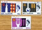 1966 St Lucia Used Stamps SG 226-8 'UNESCO Anniversary' Item No DX-291