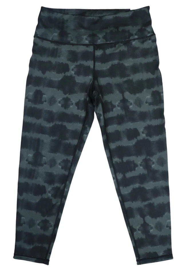 Ideology Womens Reversible High Rise 7/8 Leggings TIE DYE BLACK LARGE