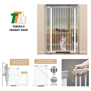 51.18" Extra Tall Cat Gate for Doorway, 30.5"-40" Auto Close Pet Gate Include... - Bild 1 von 8