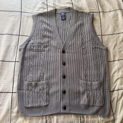 John Blair Vintage Suéter Chaleco Cárdigan Gris XL Foto 1 de 4