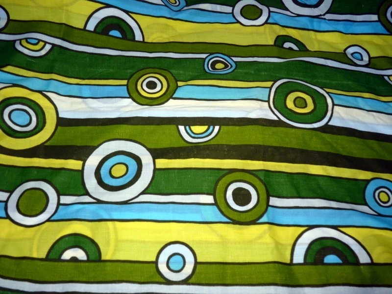 VTG Funky 1960s Fabric Hippie Mod 6+ YDS Psychedelic Geometric - Image 1 of 1