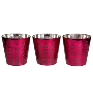 Napa Home & Garden Set of 3 Purple Glass Votive Candle Holders 4" - Picture 1 of 3