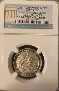 2017-S 25c 225th Anniversery Set George Rogers NP Quarter Early Release NGC SP70 - Picture 1 of 1