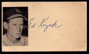 Ed Eddie Kazajo 1949 Cardenales de San Luis Segunda Guerra Mundial Firmada Postal del gobierno gpc - Imagen 1 de 2
