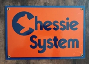 CHESSIE SYSTEM RR PORZELLANBESCHICHTETES EISENBAHNSCHILD - Bild 1 von 1