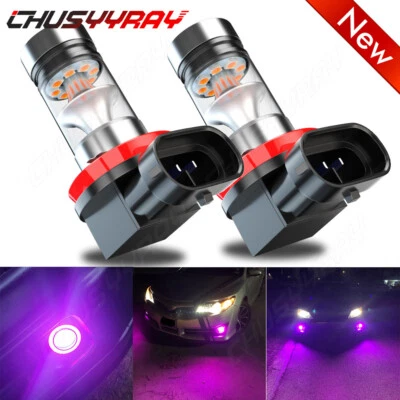 Pink Purple LED Fog Light Bulbs Kit for BMW E46 E70 E90 F10 F30 325i 525i - Image 1 of 4