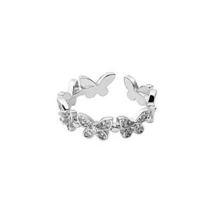 Ring for Woman Crystal Butterfly Ring Zircon Open Adjustable Finger Wedding Ring - Picture 1 of 6