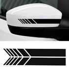 2x Black Car Side Rear View Mirror Decal Stickers Reflective Auto Racing Stripes