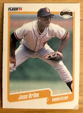 1990 Fleer Jose Uribe Baseball Card #74 Giants Low-Grade O/C Bad Corners/Edges