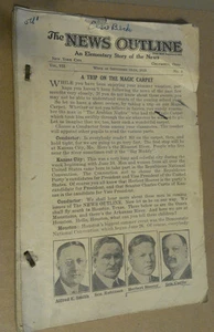 Sept 1928 Thru Jan 1929 "The News Outline" A Weekly News Brochure NYC + Ohio - Picture 1 of 9
