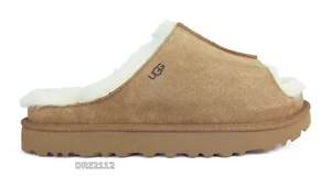UGG Greenport Slide Chestnut Open Toe Fur Slippers Womens Size 9 -NEW- - Picture 1 of 7