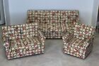 Dollhouse Miniature Floral Living Room Furniture Set Sofa Love Seat al