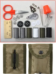 Kit de reparación de costura de emergencia estuche bolsa pequeña clip de cinturón viaje compacto militar - Imagen 1 de 4