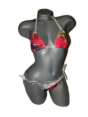 NUEVO CON ETIQUETAS TRÉBOL CAÑÓN Natación M Traje de baño Bikini 2 piezas Corbatas Florales Alta Gama  Foto 1 de 2