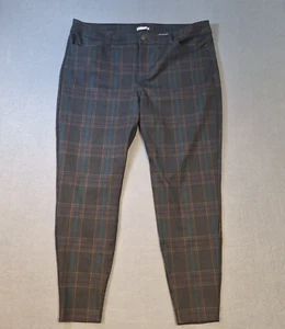Maurices Dark Blue Green Plaid Ankle Pants Ladies SizeXXL REG High Rise Pockets - Picture 1 of 10
