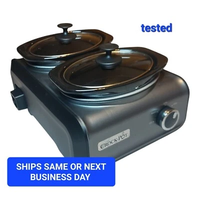 Tested Crock-Pot SCCPMD1-CH Linkable Double Dual Twin 1-Quart Slow Cooker Buffet - Image 1 of 4