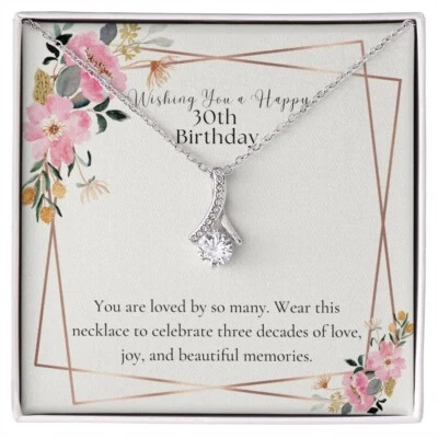 Collar cumpleaños 30 cumpleaños regalo regalos para mujer caja regalo mensaje Foto 1 de 4
