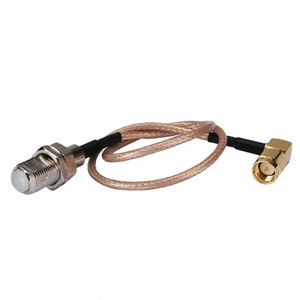 F-Type female bulkhead to SMA male right angle Pigtail cable RG316 15cm 6" wifi - Picture 1 of 4