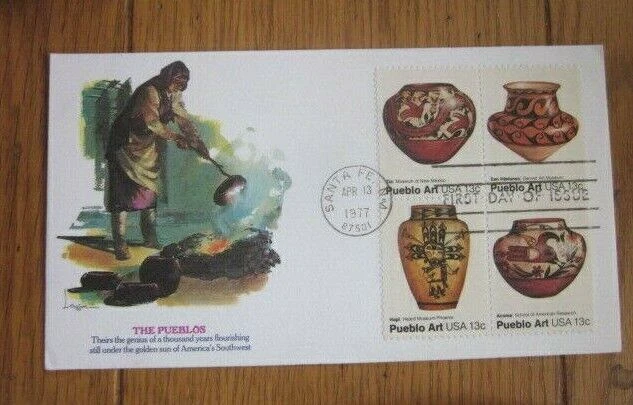 PUEBLO INDIAN ART POTTERY ACOMA ZIA HOPI SAN ILDEFONSO   FLEETWOOD CACHET FDC - Image 1 of 1