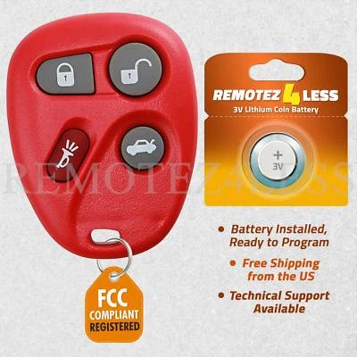 Keyless Entry Remote for 2001 2002 2003 2004 2005 Chevrolet Monte Carlo Key Red - Image 1 of 4