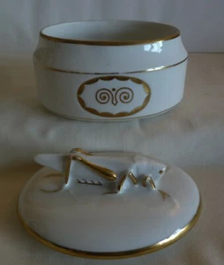 ART DECO HUTSCHENREUTHER FRITZ KLEE GILT LIDDED BOX WITH CRICKET LOCUST - Picture 1 of 12