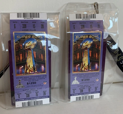 2 - 2013 NFL Football Super Bowl XLVII Tickets Baltimore Ravens v SF 49ers Cover