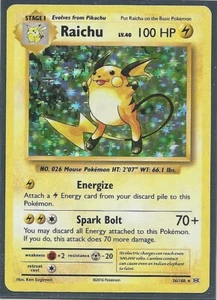2016 RAICHU 36/108 -XY EVOLUTIONS Pokemon Card- RARE- HOLO- NM/M - Picture 1 of 1