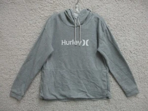 Maglione Hurley grande adulto grigio felpa con cappuccio pullover tasche logo elasticizzato donna L - Foto 1 di 10