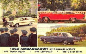 1966  Ambassador Station Wagon Convertible Two Door Sedan Postcard - Picture 1 of 2