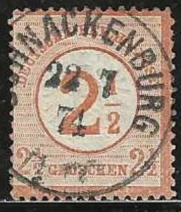 ALEMANIA (Imperio) 1874 Scotts #27 USADO 2 1/2x 2 1/2, muy fino, bien centrado - Imagen 1 de 2