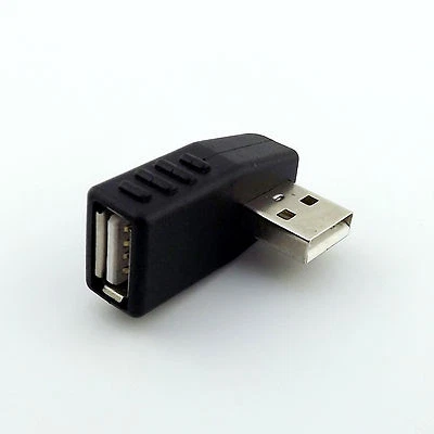 USB 2.0 A Male To Female Side Angled 90 Degree Data Converter Adapter Laptop PC - Image 1 of 4