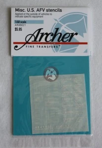 Plantillas de datos diversas Archer 1/48 US AFV AR49021 - Imagen 1 de 1