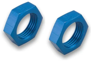 Earl's 592404 Bulkhead Fitting Nut, -4 AN, Alum., Blue Anodized, Pair @SpeedTech - Foto 1 di 1