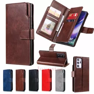 For Samsung S20 FE Note 20 Ultra S10 S9 S8 Wallet Card Holder Leather Case Cover - Picture 1 of 38