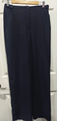 Women's Norton McNaughton Navy Pants Size 10 Pinstripe Straight Leg Nautical  - Image 1 of 4